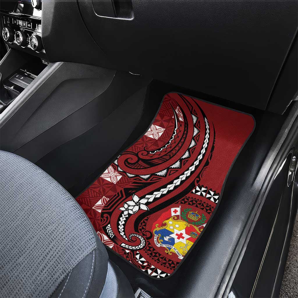 Tonga Ngatu Car Mats Iconic Red Manulua Motifs