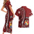 Personalized Tonga Ngatu Couples Matching Short Sleeve Bodycon Dress and Hawaiian Shirt Iconic Red Manulua Motifs