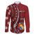 Personalized Tonga Ngatu Family Matching Long Sleeve Bodycon Dress and Hawaiian Shirt Iconic Red Manulua Motifs