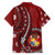 Personalized Tonga Ngatu Family Matching Short Sleeve Bodycon Dress and Hawaiian Shirt Iconic Red Manulua Motifs