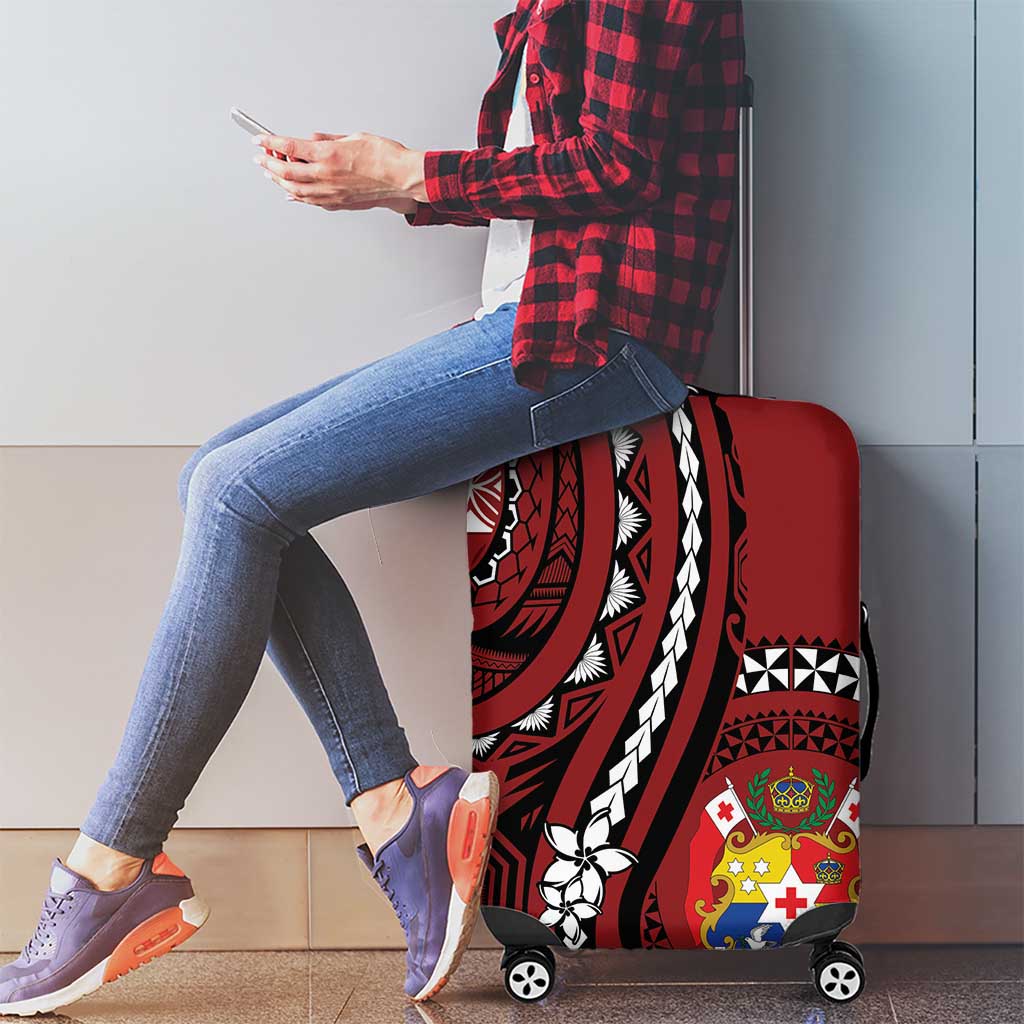 Tonga Ngatu Luggage Cover Iconic Red Manulua Motifs LT7 - Polynesian Pride