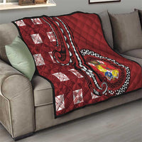 Tonga Ngatu Quilt Iconic Red Manulua Motifs