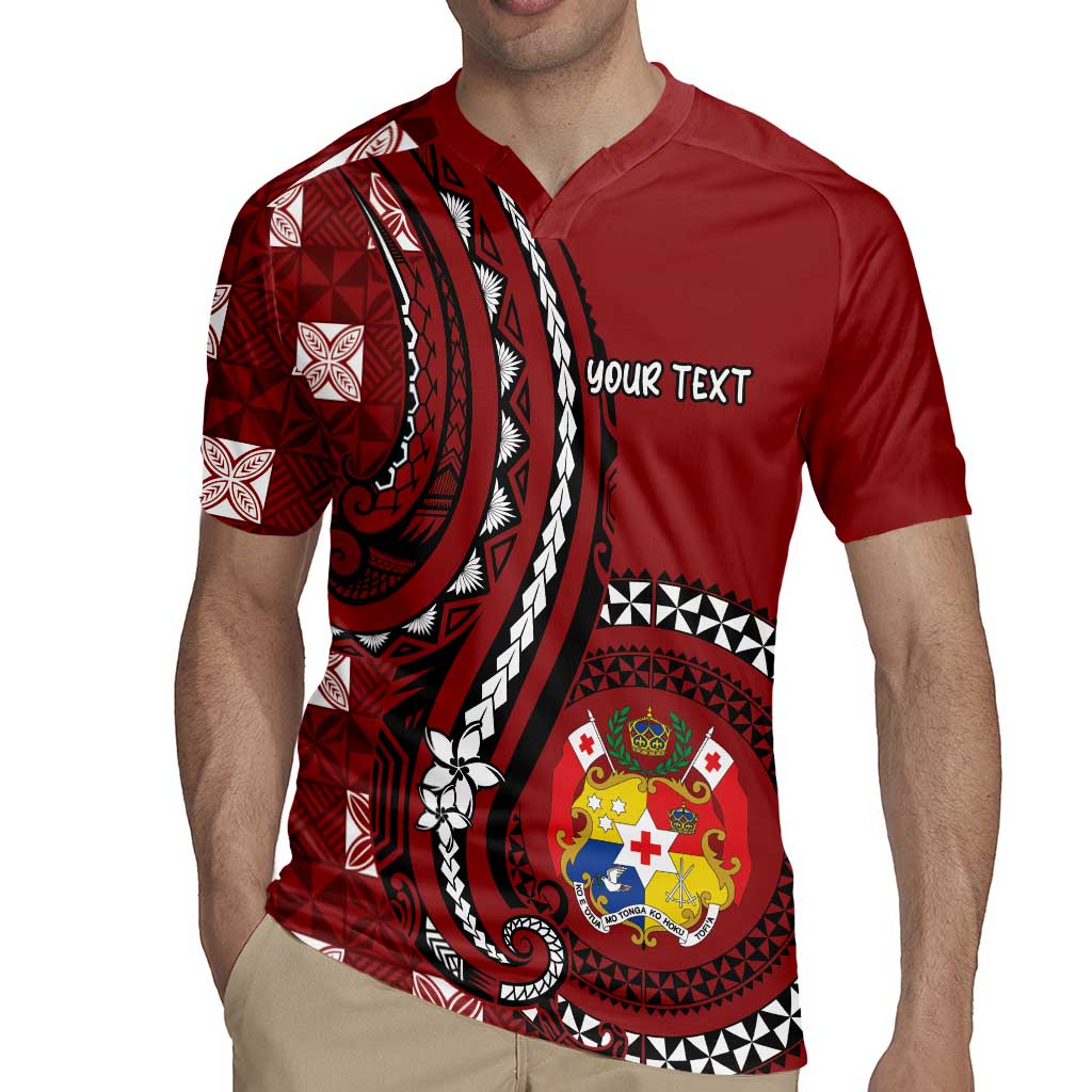 Personalized Tonga Ngatu Rugby Jersey Iconic Red Manulua Motifs