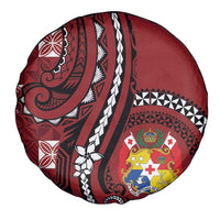 Tonga Ngatu Spare Tire Cover Iconic Red Manulua Motifs LT7 - Polynesian Pride