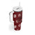 Personalized Tonga Ngatu Tumbler With Handle Iconic Red Manulua Motifs