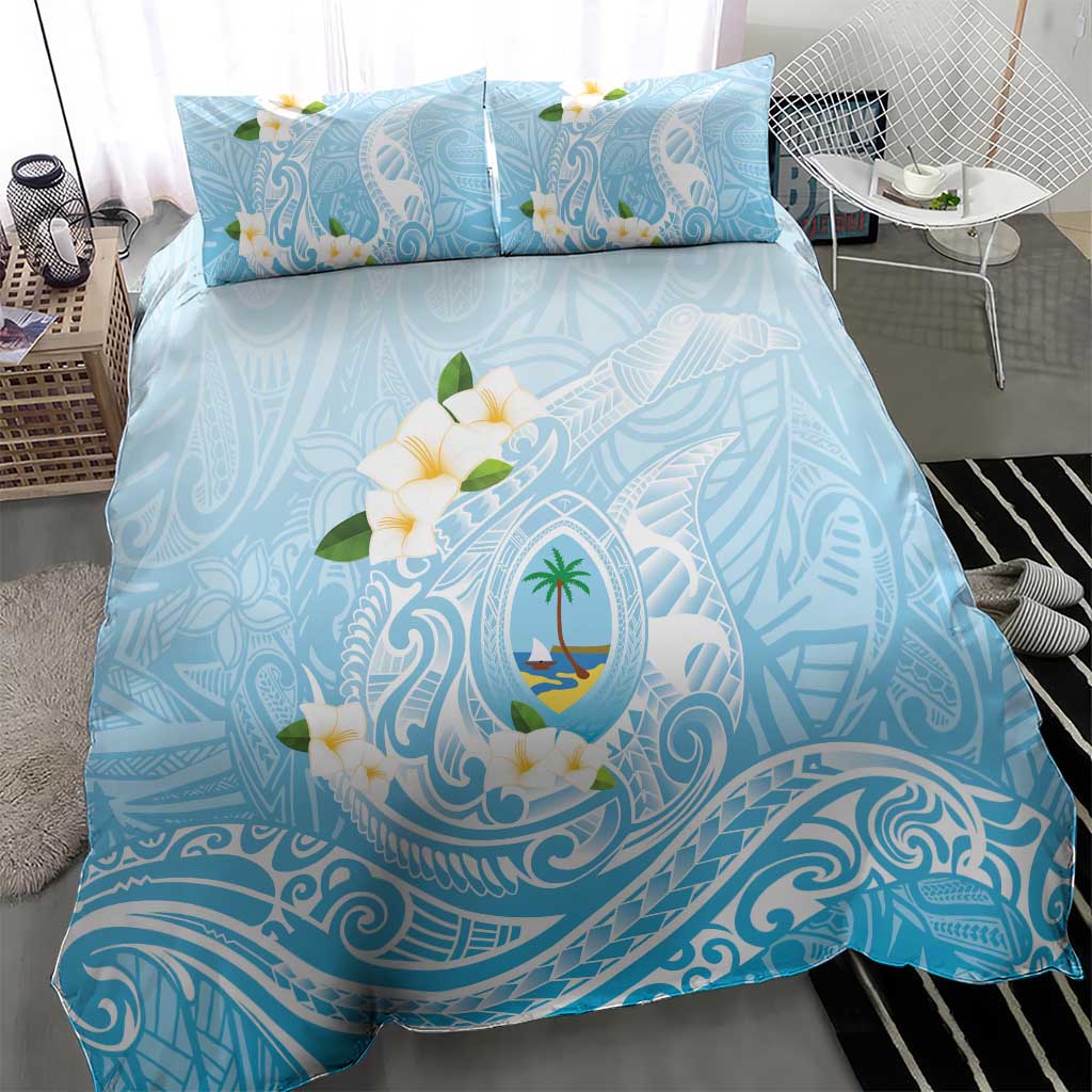Guam Fishhook Mix Guasali Flowers Bedding Set Dreaming Turquoise LT7 - Polynesian Pride