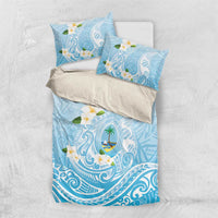 Guam Fishhook Mix Guasali Flowers Bedding Set Dreaming Turquoise LT7 US Twin 172cm x 218cm Turquoise - Polynesian Pride