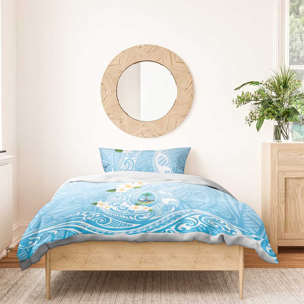 Guam Fishhook Mix Guasali Flowers Bedding Set Dreaming Turquoise LT7 - Polynesian Pride