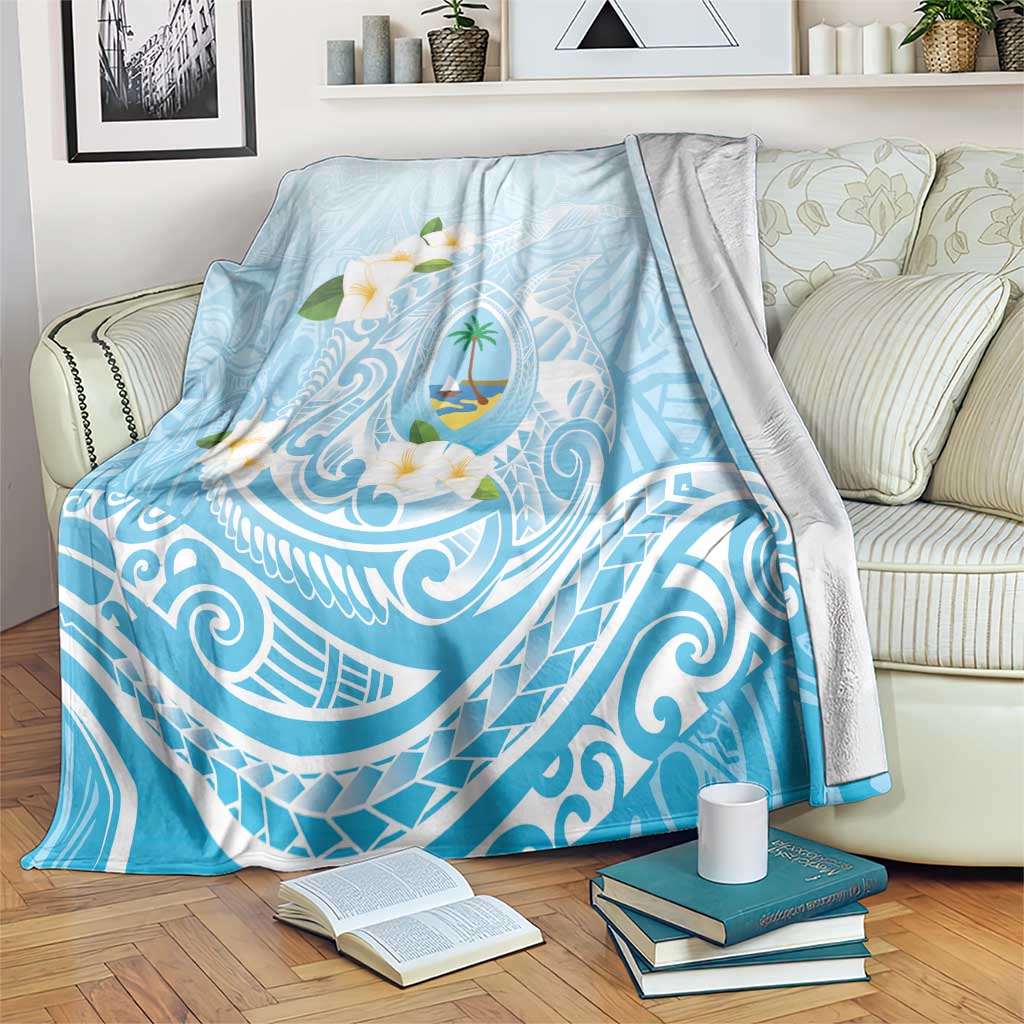 Guam Fishhook Mix Guasali Flowers Blanket Dreaming Turquoise