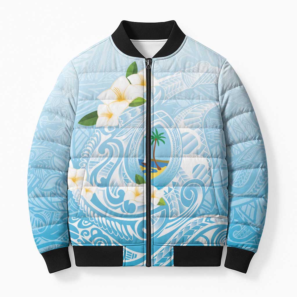 Guam Fishhook Mix Guasali Flowers Bomber Puffer Jacket Dreaming Turquoise