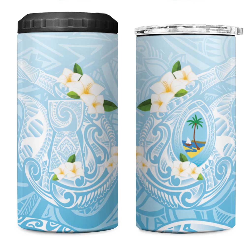Guam Fishhook Mix Guasali Flowers 4 in 1 Can Cooler Tumbler Dreaming Turquoise
