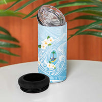 Guam Fishhook Mix Guasali Flowers 4 in 1 Can Cooler Tumbler Dreaming Turquoise