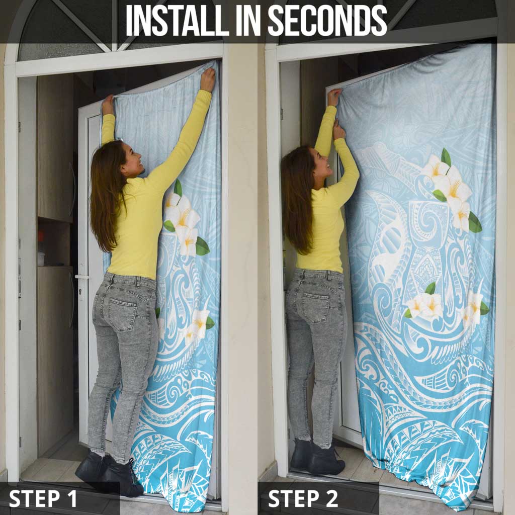 Guam Fishhook Mix Guasali Flowers Door Cover Dreaming Turquoise