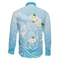 Guam Fishhook Mix Guasali Flowers Family Matching Off The Shoulder Long Sleeve Dress and Hawaiian Shirt Dreaming Turquoise LT7 - Polynesian Pride
