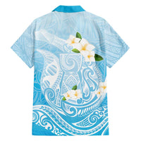 Guam Fishhook Mix Guasali Flowers Family Matching Off Shoulder Short Dress and Hawaiian Shirt Dreaming Turquoise LT7 - Polynesian Pride