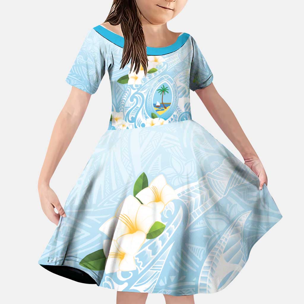 Guam Fishhook Mix Guasali Flowers Family Matching Tank Maxi Dress and Hawaiian Shirt Dreaming Turquoise LT7 Daughter's Dress Turquoise - Polynesian Pride