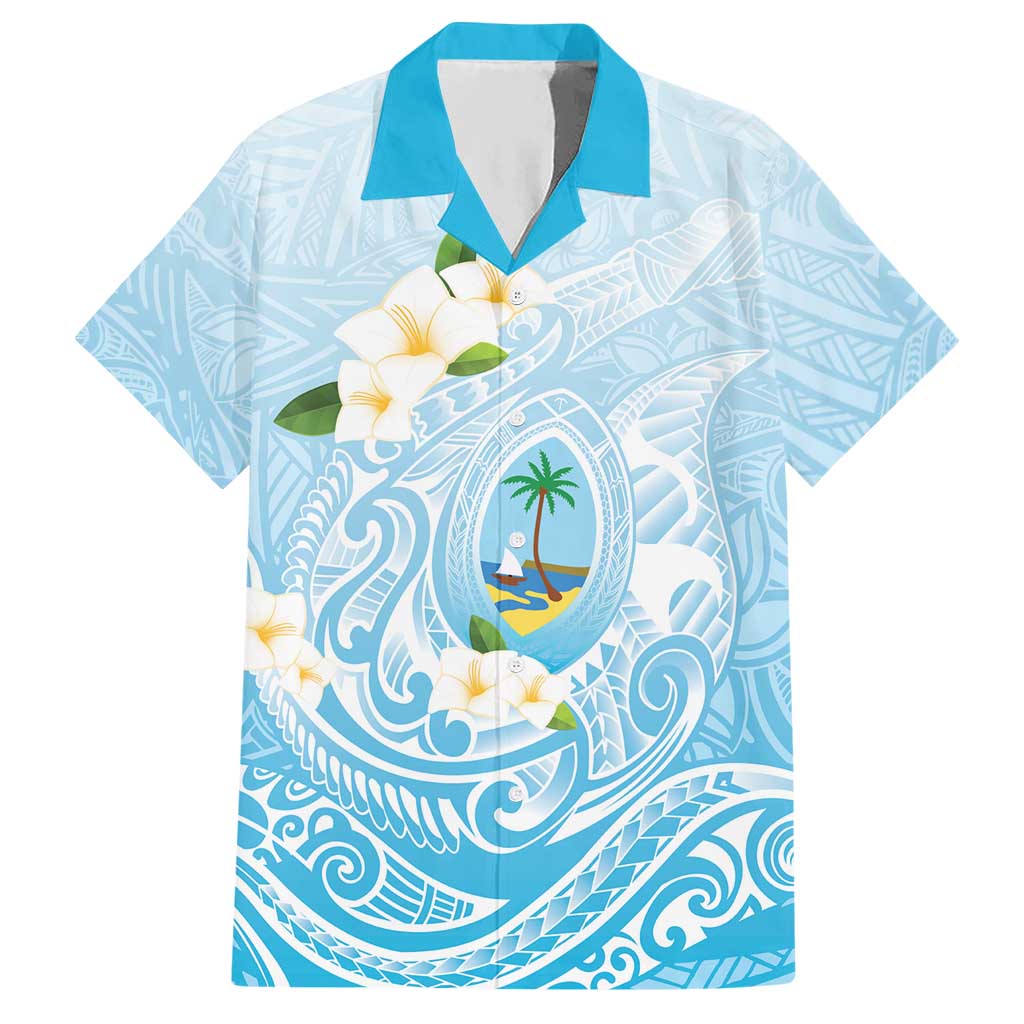 Guam Fishhook Mix Guasali Flowers Hawaiian Shirt Dreaming Turquoise