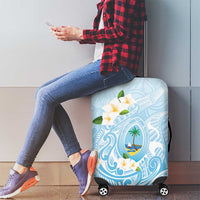 Guam Fishhook Mix Guasali Flowers Luggage Cover Dreaming Turquoise LT7 - Polynesian Pride