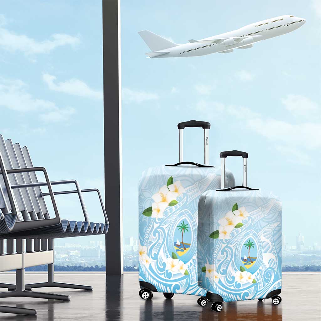 Guam Fishhook Mix Guasali Flowers Luggage Cover Dreaming Turquoise LT7 - Polynesian Pride