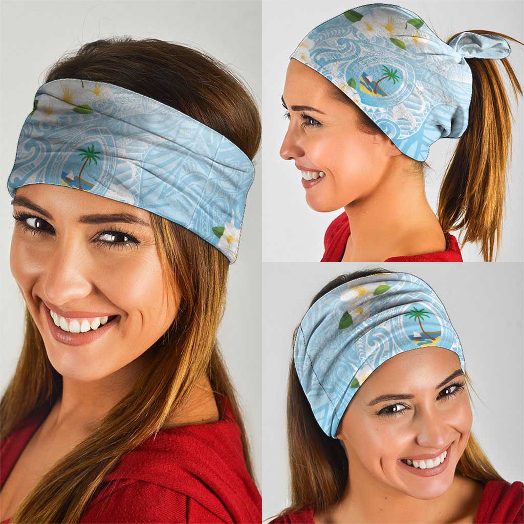 Guam Fishhook Mix Guasali Flowers Neck Gaiter Dreaming Turquoise LT7 - Polynesian Pride
