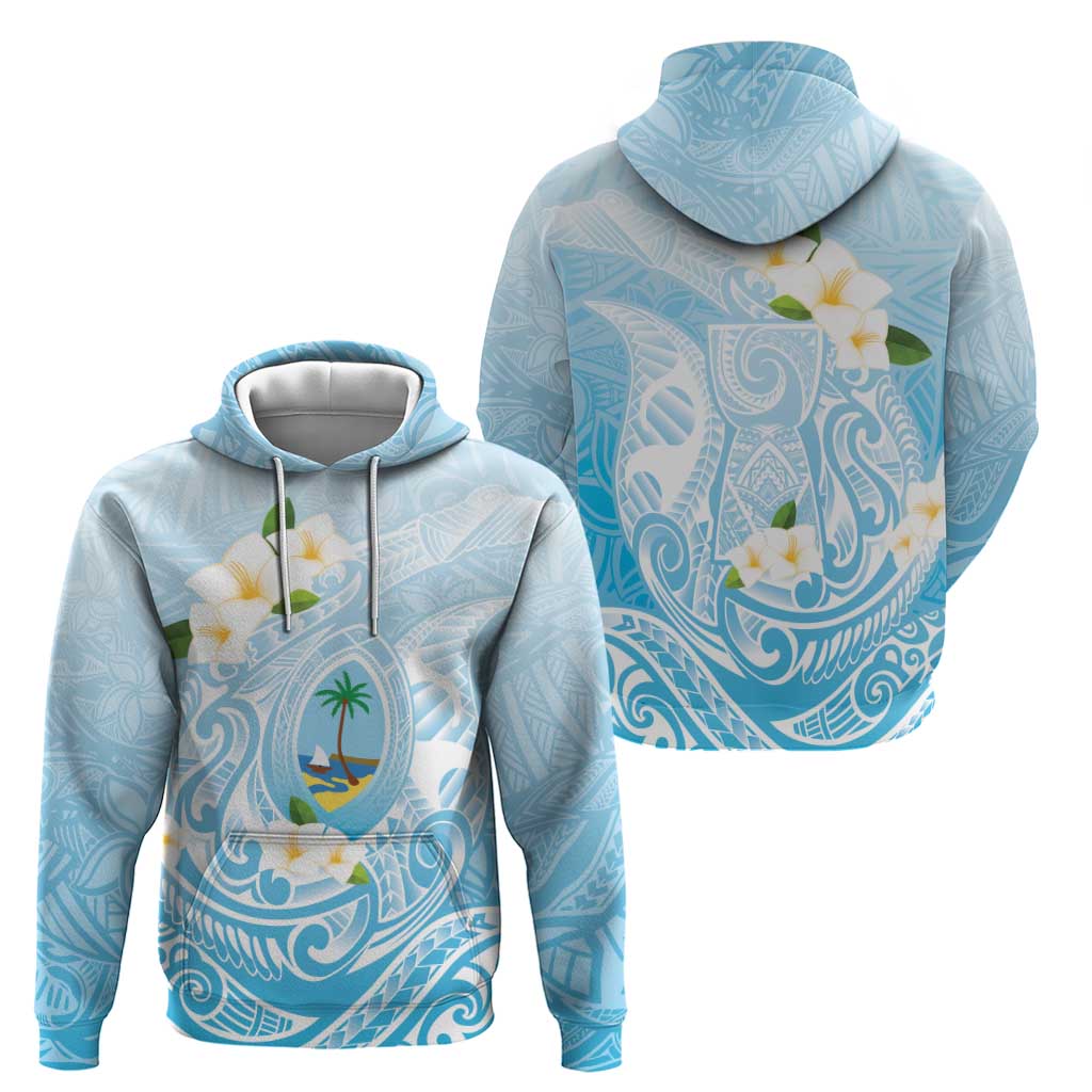 Guam Fishhook Mix Guasali Flowers Zip Hoodie Dreaming Turquoise LT7 - Polynesian Pride