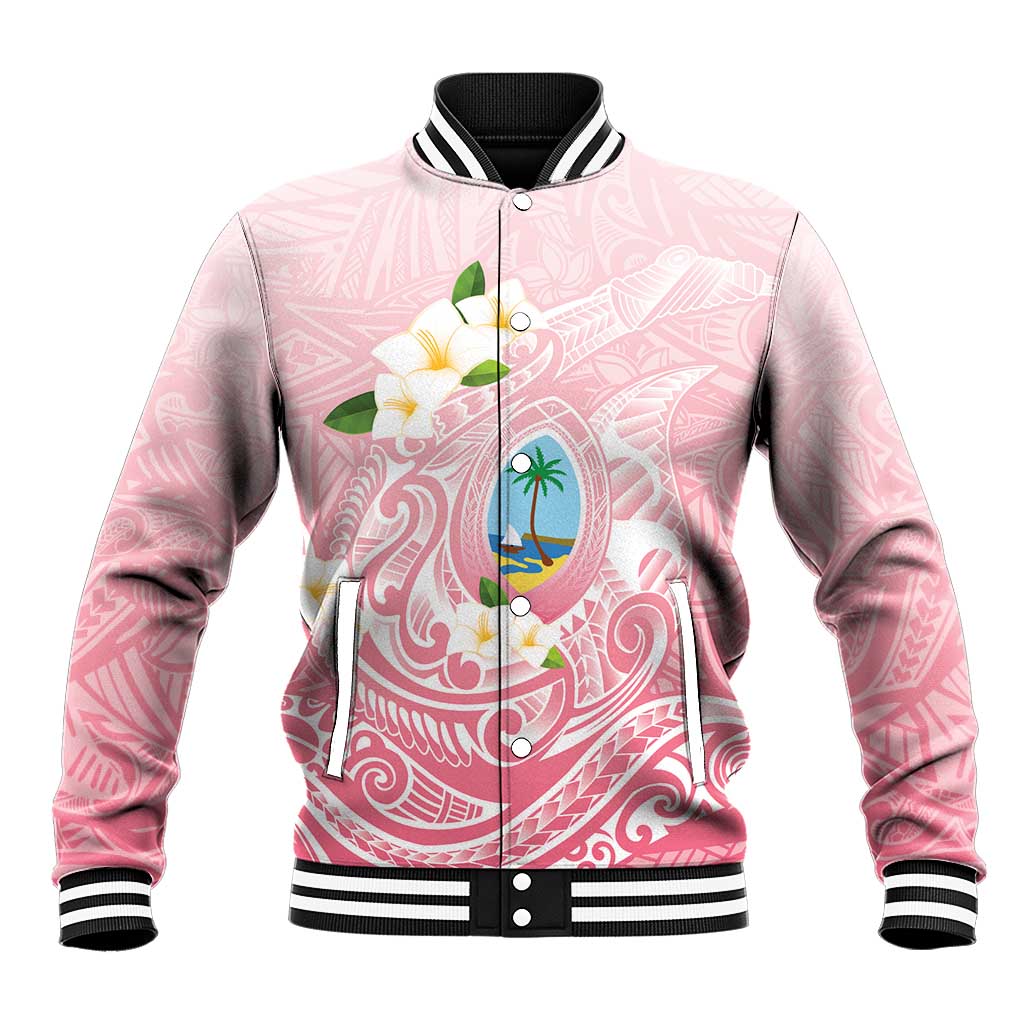 Guam Fishhook Mix Guasali Flowers Baseball Jacket Dreaming Coral