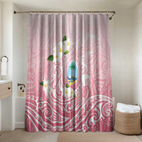 Guam Fishhook Mix Guasali Flowers Bathroom Set Dreaming Coral LT7 Shower Curtain Only Pink - Polynesian Pride
