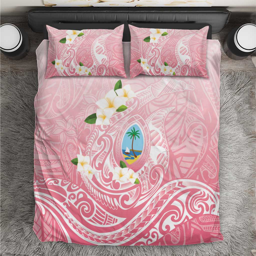 Guam Fishhook Mix Guasali Flowers Bedding Set Dreaming Coral LT7 Pink - Polynesian Pride