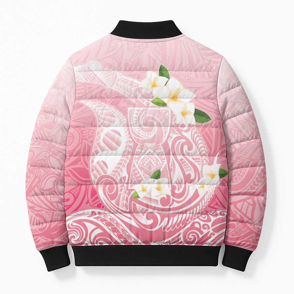 Guam Fishhook Mix Guasali Flowers Bomber Puffer Jacket Dreaming Coral LT7 - Polynesian Pride