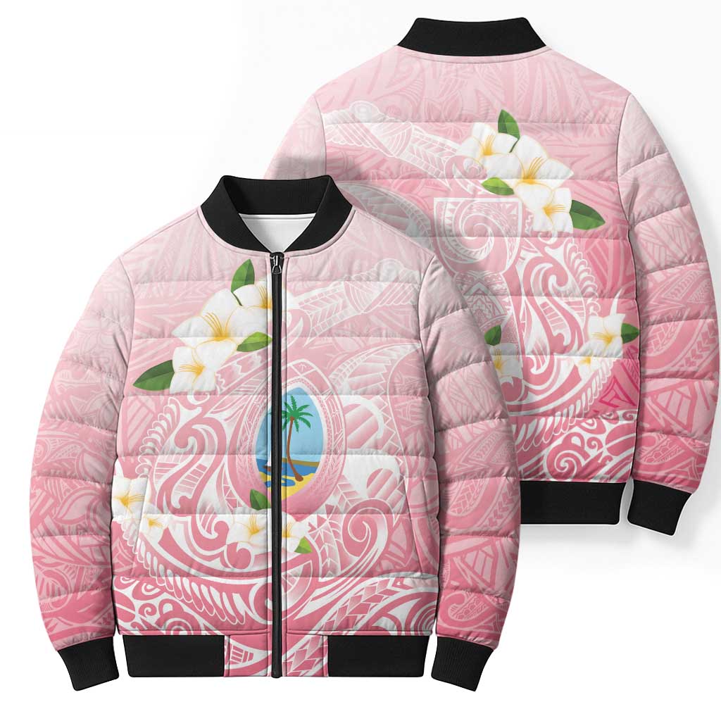 Guam Fishhook Mix Guasali Flowers Bomber Puffer Jacket Dreaming Coral LT7 - Polynesian Pride