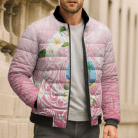 Guam Fishhook Mix Guasali Flowers Bomber Puffer Jacket Dreaming Coral LT7 - Polynesian Pride
