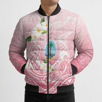 Guam Fishhook Mix Guasali Flowers Bomber Puffer Jacket Dreaming Coral LT7 - Polynesian Pride