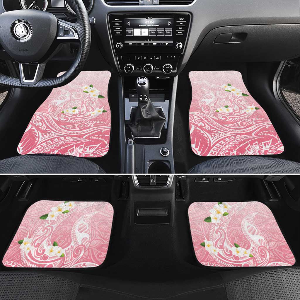 Guam Fishhook Mix Guasali Flowers Car Mats Dreaming Coral LT7 Set 4pcs Pink - Polynesian Pride