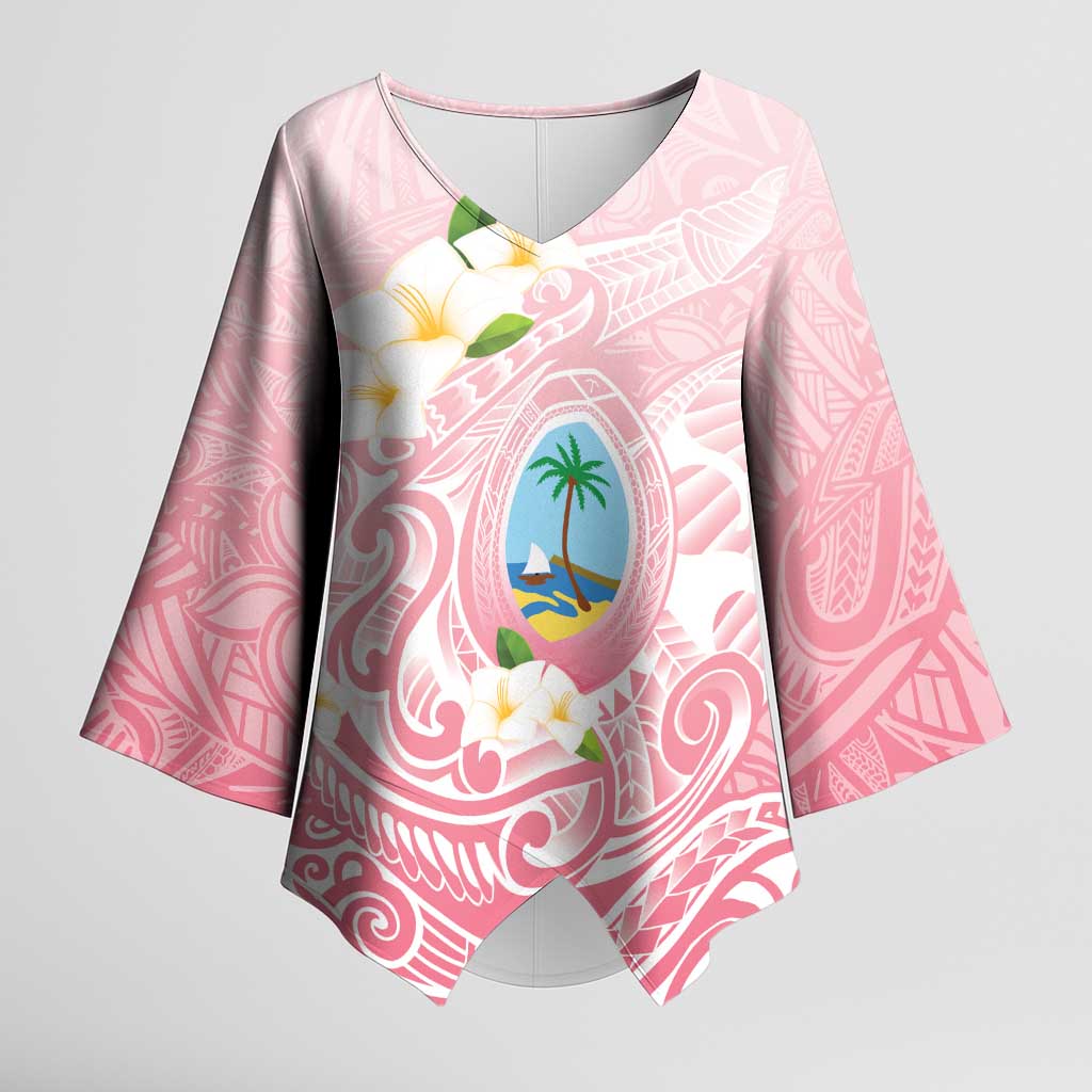 Guam Fishhook Mix Guasali Flowers Kimono Sleeve Blouse Dreaming Coral