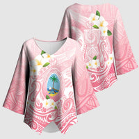 Guam Fishhook Mix Guasali Flowers Kimono Sleeve Blouse Dreaming Coral