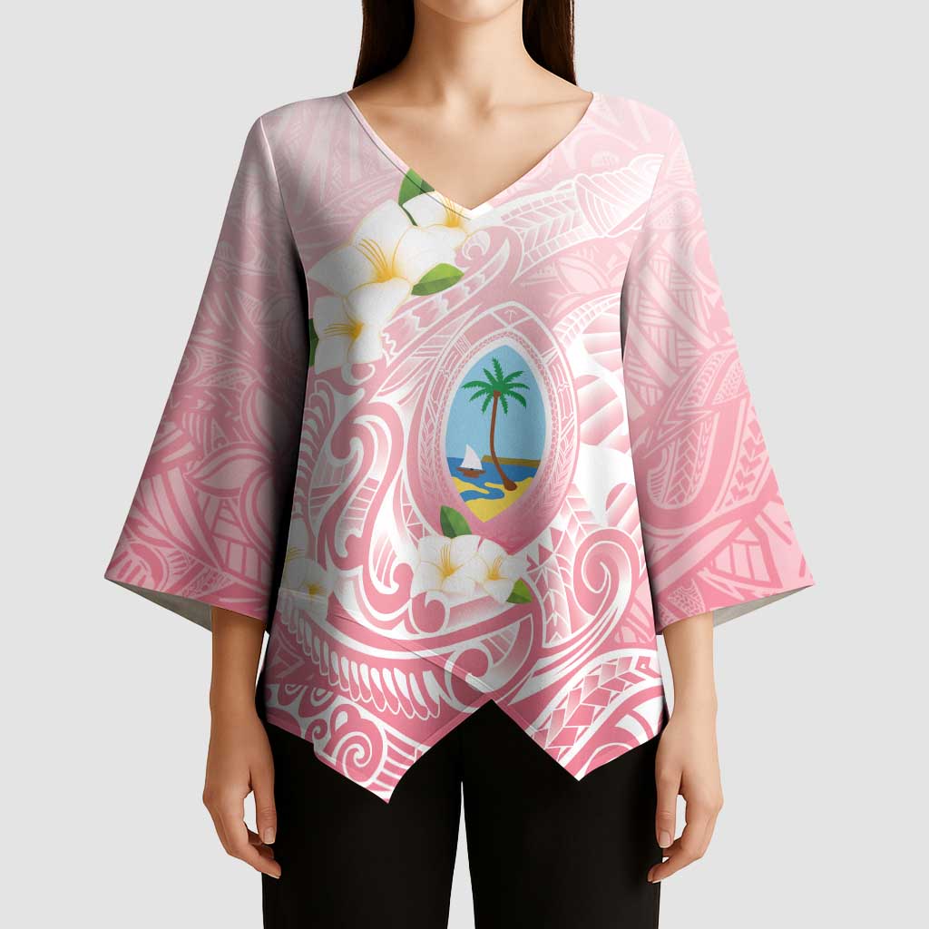 Guam Fishhook Mix Guasali Flowers Kimono Sleeve Blouse Dreaming Coral