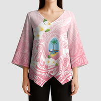 Guam Fishhook Mix Guasali Flowers Kimono Sleeve Blouse Dreaming Coral