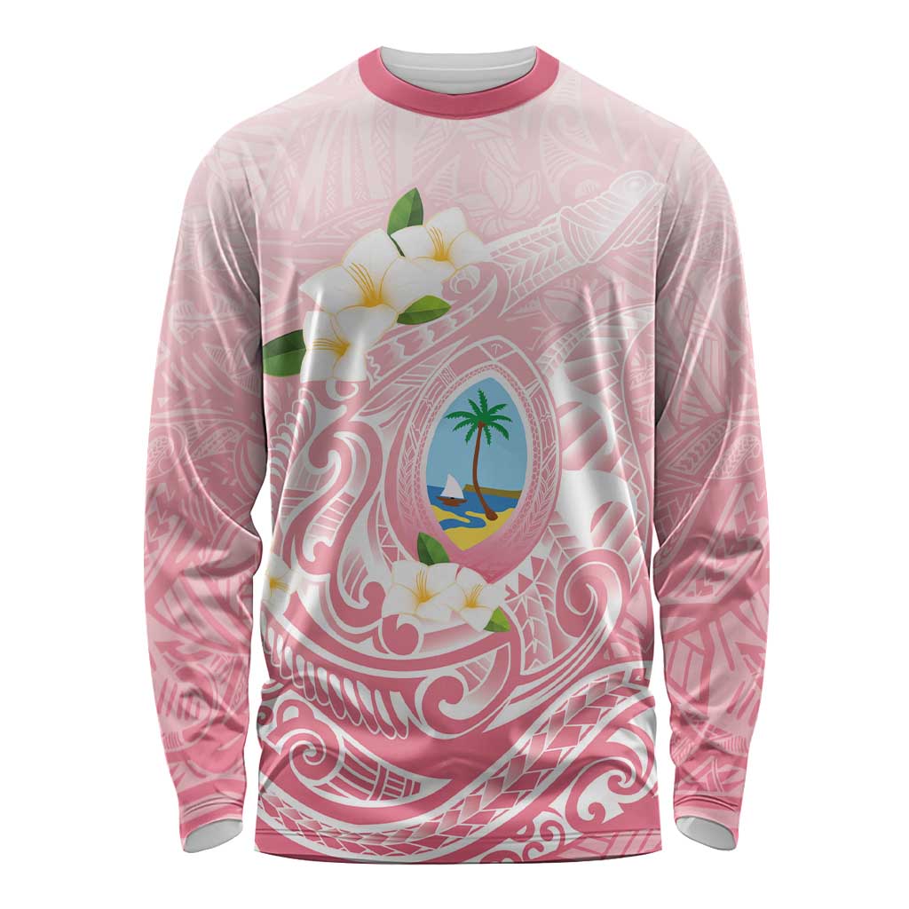 Guam Fishhook Mix Guasali Flowers Long Sleeve Shirt Dreaming Coral