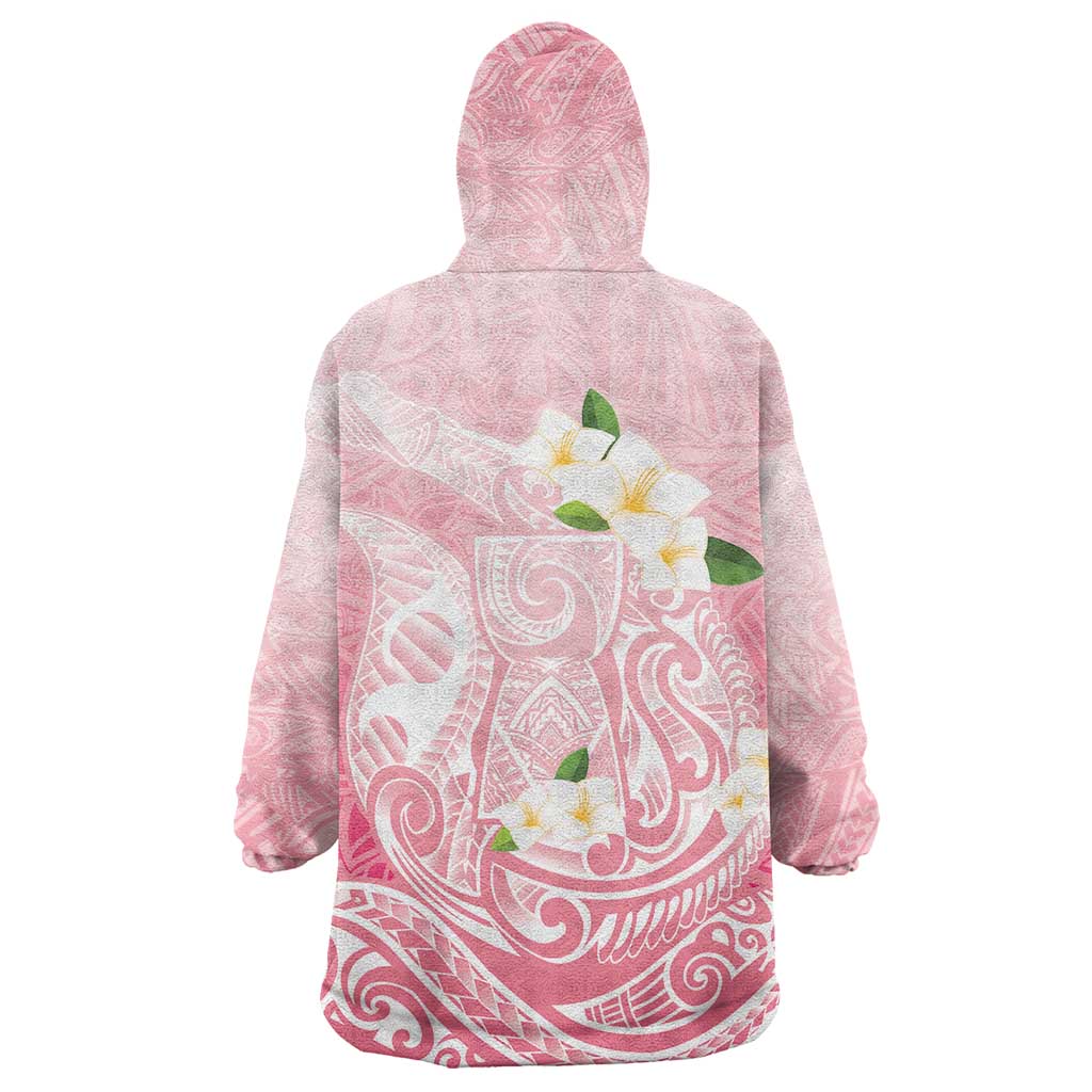 Guam Fishhook Mix Guasali Flowers Wearable Blanket Hoodie Dreaming Coral LT7 - Polynesian Pride