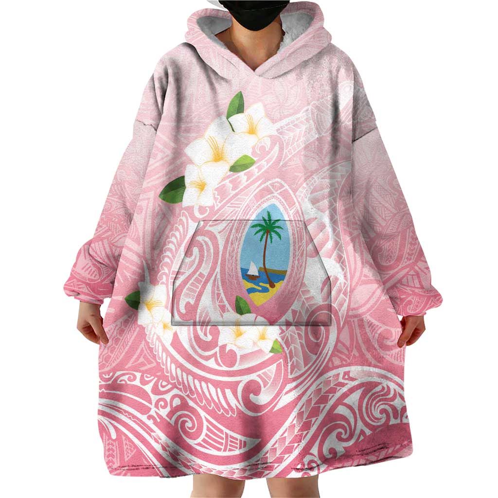 Guam Fishhook Mix Guasali Flowers Wearable Blanket Hoodie Dreaming Coral LT7 - Polynesian Pride