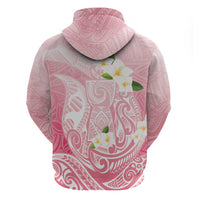 Guam Fishhook Mix Guasali Flowers Zip Hoodie Dreaming Coral LT7 - Polynesian Pride