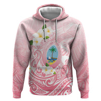 Guam Fishhook Mix Guasali Flowers Zip Hoodie Dreaming Coral LT7 Pullover Hoodie Pink - Polynesian Pride