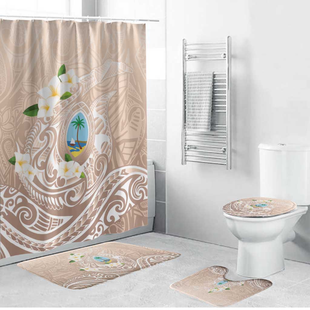 Guam Fishhook Mix Guasali Flowers Bathroom Set Dreaming Hazel LT7 Bathroom Set (4 pcs) Beige - Polynesian Pride