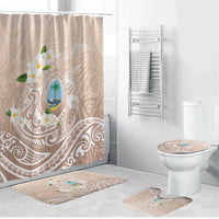 Guam Fishhook Mix Guasali Flowers Bathroom Set Dreaming Hazel LT7 Bathroom Set (4 pcs) Beige - Polynesian Pride