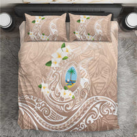Guam Fishhook Mix Guasali Flowers Bedding Set Dreaming Hazel LT7 Beige - Polynesian Pride