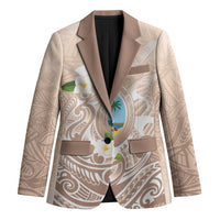 Guam Fishhook Mix Guasali Flowers Blazer Dreaming Hazel LT7 Unisex Beige - Polynesian Pride