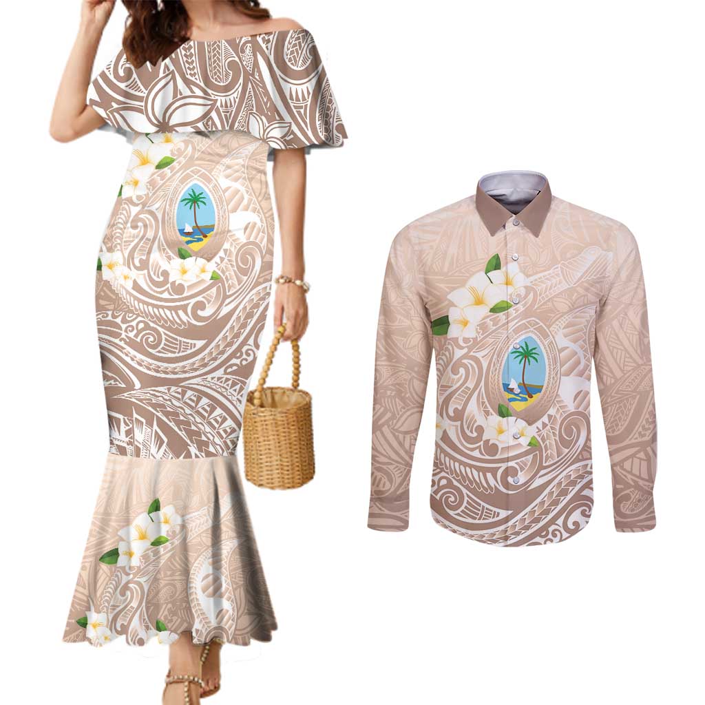 Guam Fishhook Mix Guasali Flowers Couples Matching Mermaid Dress and Long Sleeve Button Shirt Dreaming Hazel