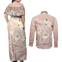 Guam Fishhook Mix Guasali Flowers Couples Matching Off Shoulder Maxi Dress and Long Sleeve Button Shirt Dreaming Hazel