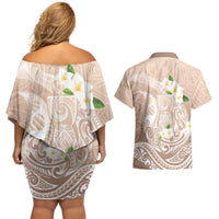 Guam Fishhook Mix Guasali Flowers Couples Matching Off Shoulder Short Dress and Hawaiian Shirt Dreaming Hazel