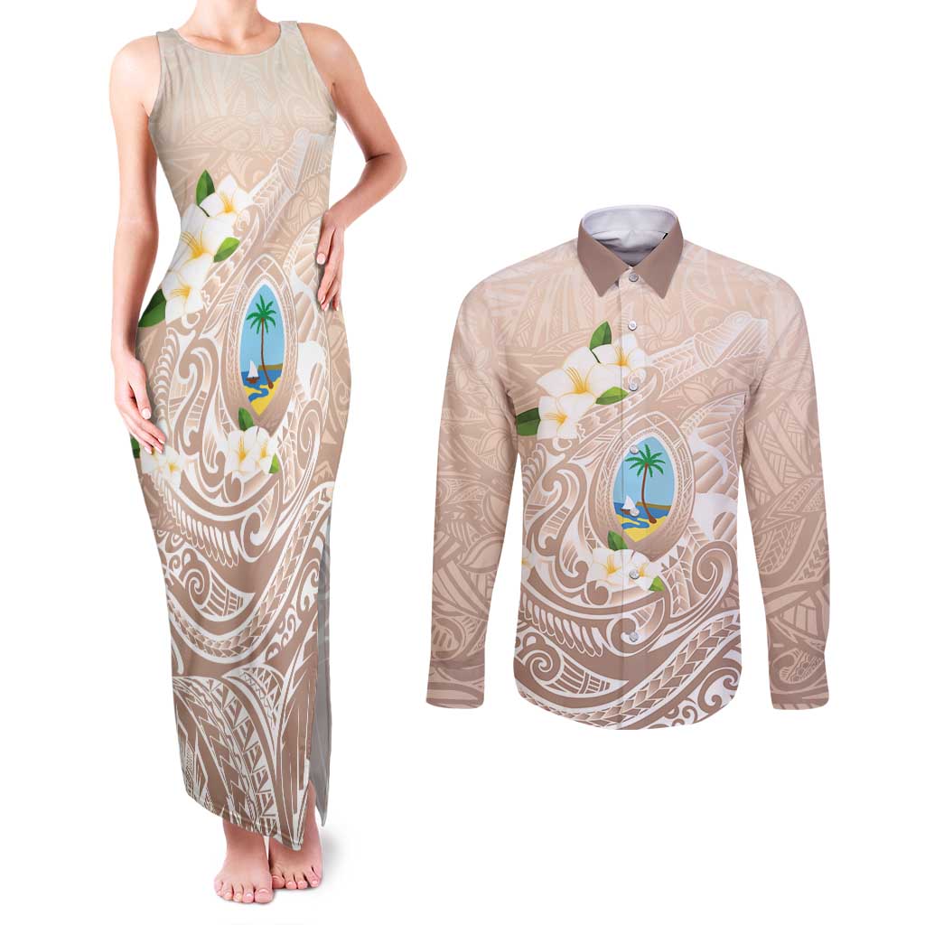 Guam Fishhook Mix Guasali Flowers Couples Matching Tank Maxi Dress and Long Sleeve Button Shirt Dreaming Hazel